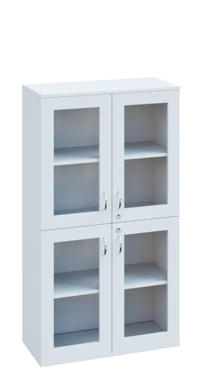 SPO 23 skříň 4-dveřová/ sklo lamino - bílá